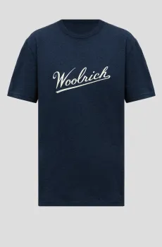 Мужская темно-синяя футболка Синий M Woolrich 0150MRUT3957-3989