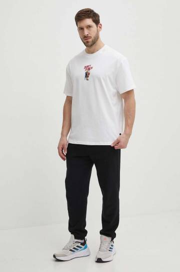 Хлопковая футболка Puma мужская цвет бежевый с принтом 624748 Хлопковая футболка Puma мужская цвет бежевый с принтом 624748