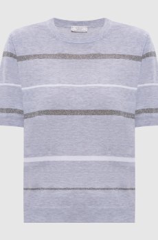 Серый топ в полоску