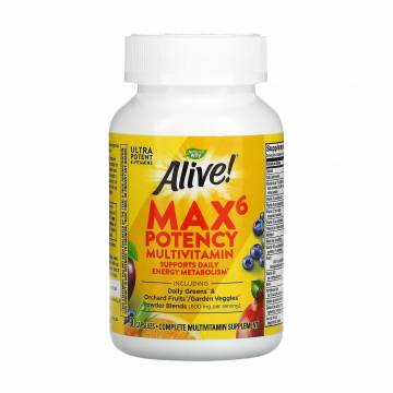 Мультивитамины Natures Way Alive! Max6 Daily Multi-Vitamin Max Potency, 90 капсул