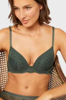 Женский зеленый бюстгальтер пуш-ап MELROSE Зеленый 75B Etam 6509774