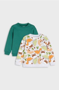 Бавовняні світшоти crewneck з мотивом тварин 2 pack - green spruce