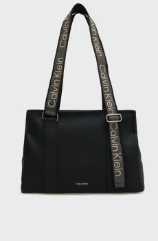 Женская черная сумка WEBBING STRAP TOTE Черный ONESIZE Calvin Klein LV04F3644G