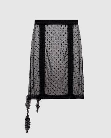 Черная юбка в горох