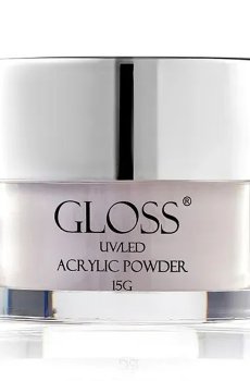 Акриловая пудра для ногтей Gloss UV/LED Acrylic Powder 005 Белый с розовым подтоном, 15 г