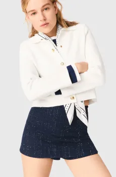 Женская темно-синяя юбка-шорты Синий 40 MAJE MFPSH00698_Navy