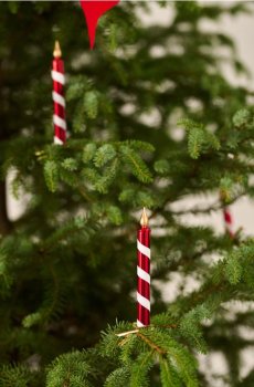 Різдвяні свічки в золотих тримачах 4 упаковки - червоний