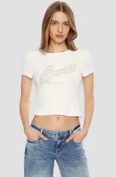 Женская белая футболка Белый M Guess W5RI68.KA0H1;G011