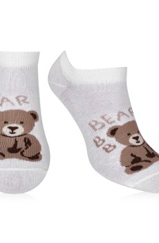 Носки женские AmiGA укороченные, медведь, белые, размер 23-25