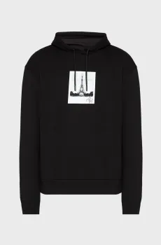 Мужское черное худи Черный S Karl Lagerfeld 554917.705420;990
