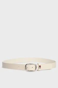 Женский белый кожаный ремень TJW OVAL 3.0 Белый 85 Tommy Jeans AW0AW15836
