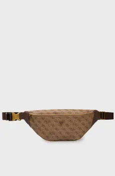 Мужская бежевая поясная сумка с узором TORINO MEDIUM BUM BAG Бежевый ONESIZE Guess HMEVZLP3431