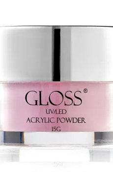 Акриловая пудра для ногтей Gloss UV/LED Acrylic Powder 001 Светло-розовый, 15 г