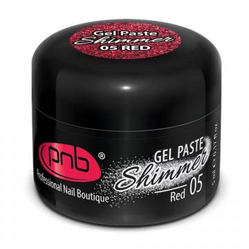 Гель-паста для дизайна ногтей PNB UV/LED Shimmer Gel Paste 05 Red, 5 мл Гель-паста для дизайна ногтей PNB UV/LED Shimmer Gel Paste 05 Red, 5 мл