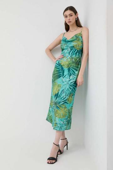 Платье Guess цвет бирюзовый maxi прямая Платье Guess цвет бирюзовый maxi прямая