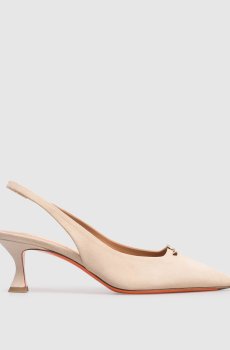 Бежевые замшевые слингбеки