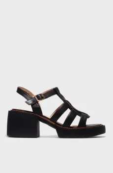 Женские черные кожаные босоножки Черный 37 Respect VS56-148008