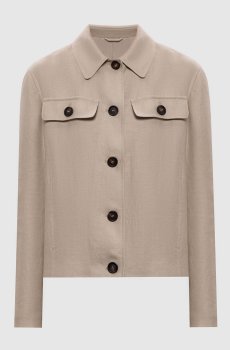Бежевая куртка из льна