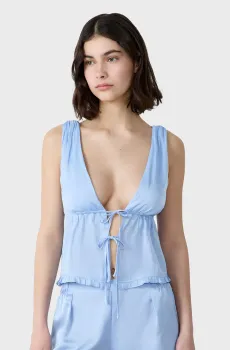 Женский голубой топ BLUESA Голубой L Etam 6552401