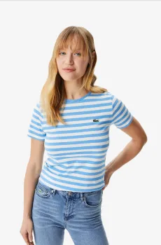 Женская голубая футболка Голубой 34 Lacoste TF032222M