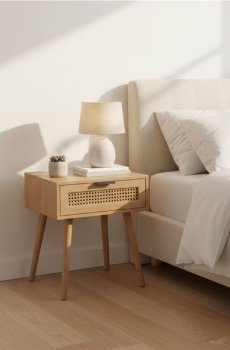 Нічний столик з шухлядою - чорний