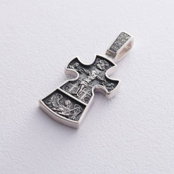 Серебряный православный крест (чернение) " Распятие. Благоразумный разбойник " 13601 Серебряный православный крест (чернение) " Распятие. Благоразумный разбойник " 13601