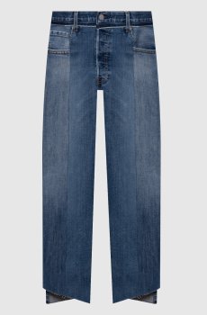 Синие джинсы с эффектом потертости