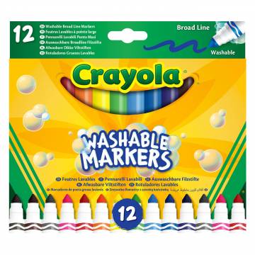 Набір фломастерів Crayola Washable широка лінія 12 кольорів (58-8340) Набір фломастерів Crayola Washable широка лінія 12 кольорів (58-8340)
