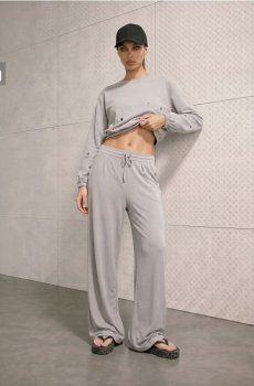 Штани wide leg з модалом - сірий