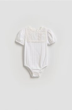 Reserved - Боді з ажурною вставкою - кремовий - 088HU-01X