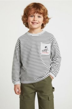 Бавовняний світшот у смужку Le Petit Nicolas - сірий