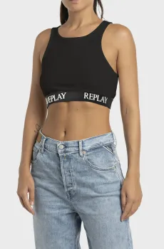 Женский черный топ Черный XS Replay W3782C.000.23687P