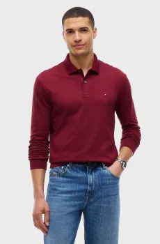 Мужское бордовое поло LIQUID Бордовый S Tommy Hilfiger MW0MW37317