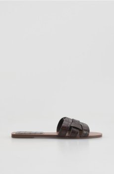 Reserved - Капці з ремінцями - коричневий - 583ID-88X