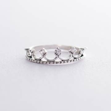 Серебряное кольцо "Корона" с фианитами 111707 Серебряное кольцо "Корона" с фианитами 111707