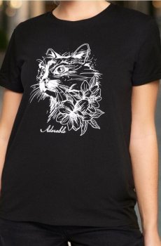 Бавовняна oversize футболка з принтом - чорний