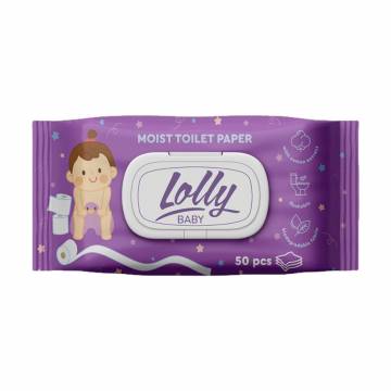 Детская влажная туалетная бумага Lolly Baby, 50 шт Детская влажная туалетная бумага Lolly Baby, 50 шт