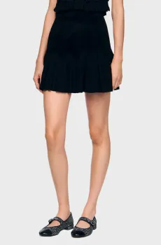 Женская черная юбка Черный 34 Sandro SFPJU01553_Black
