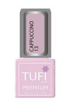 Уценка! Гель-лак для ногтей Tufi profi Premium Cappuccino 13 Бежевый с блестками, 8 мл