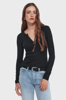 Женский черный лонгслив Черный S SPRINGFIELD 6766012