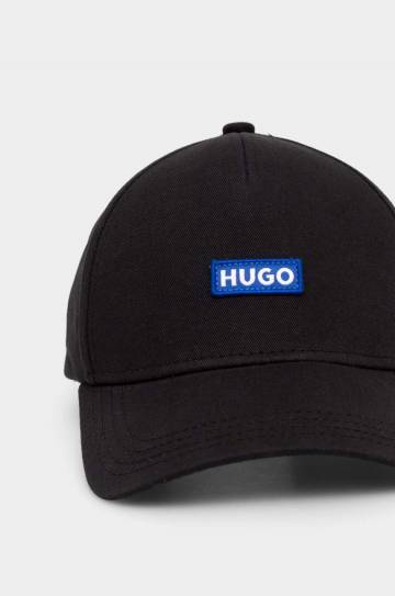 Хлопковая кепка Hugo Blue цвет чёрный с аппликацией 50522014 Хлопковая кепка Hugo Blue цвет чёрный с аппликацией 50522014