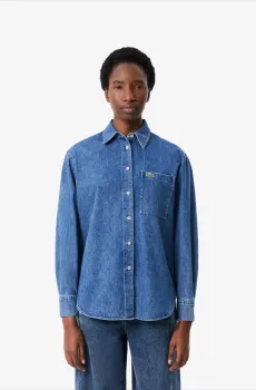 Женская голубая рубашка Голубой 36 Lacoste CF0036113