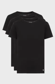 Женская черная футболка (3 шт) COTTON Черный L Calvin Klein LV00QS7485