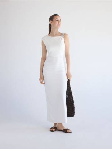 Reserved - Сукня з декоративною деталлю - кремовий - XQ229-01X