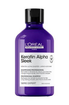 Шампунь LOreal Professionnel Serie Expert Keratin Alpha Sleek Shampoo для гладкости и контроля пушистости волос, 300 мл