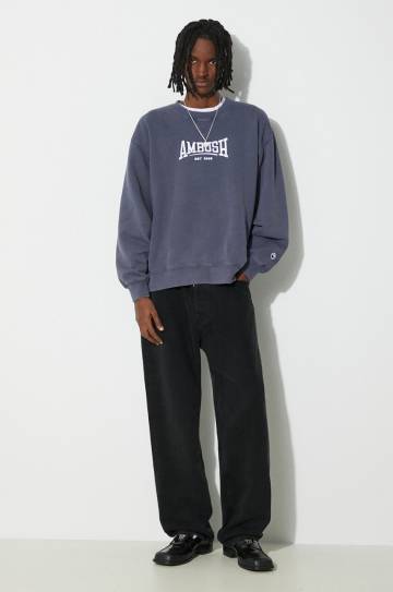 Хлопковая кофта AMBUSH Graphic Crewneck Insignia мужская с аппликацией BMBA001S24FLE Хлопковая кофта AMBUSH Graphic Crewneck Insignia мужская с аппликацией BMBA001S24FLE