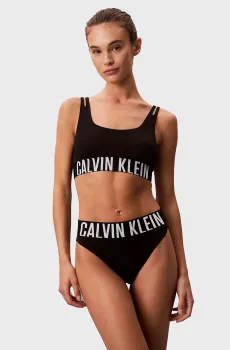 Женские черные трусики HIGH WAIST BIKINI Черный L Calvin Klein LV00QF8482