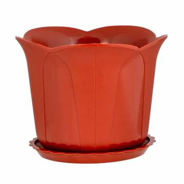 Горшок для цветов Ekodeo с поддоном, терракотовый, 2 л (P88906BR)