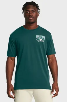 Мужская зеленая футболка UA Pjt Rck Day Grphc SS Зеленый L Under Armour 1383221-449