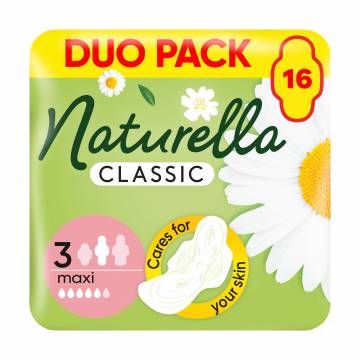 Прокладки для критических дней Naturella Classic Maxi с крылышками Maxi Duo, 16 шт Прокладки для критических дней Naturella Classic Maxi с крылышками Maxi Duo, 16 шт